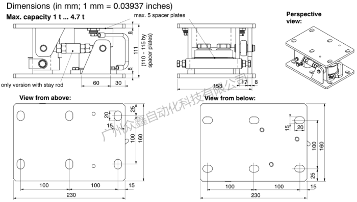 德國HBM稱重模塊 RTN/M2LB 33T稱重模塊外觀尺寸