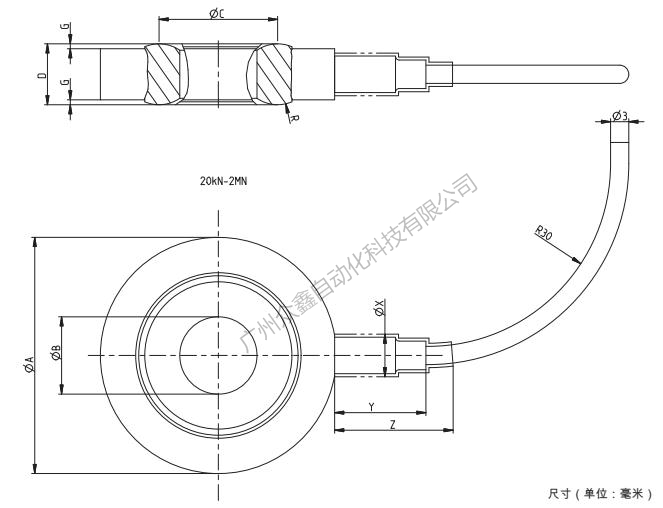 德國HBM 1-KMR+/2MN力傳感器產(chǎn)品尺寸1