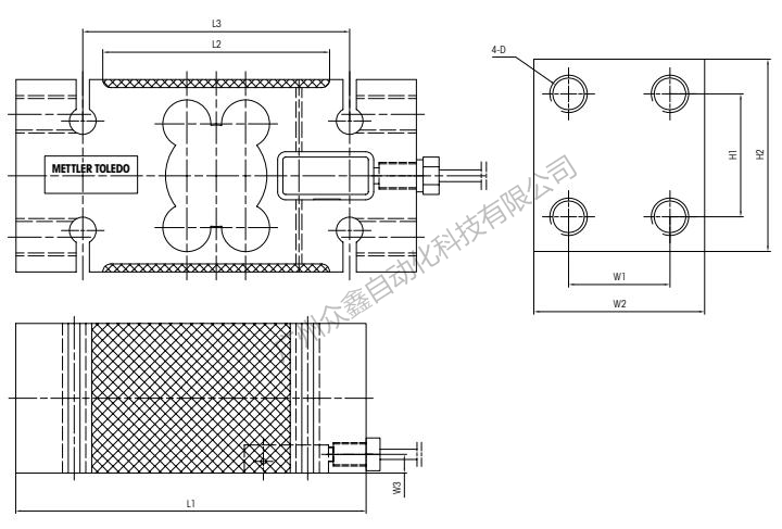 梅特勒托利多 IL-500kg稱重傳感器安裝尺寸1