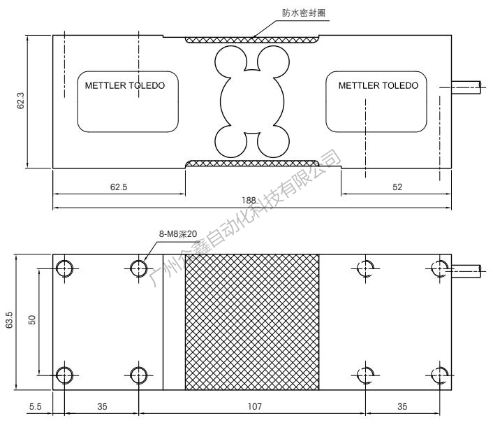 梅特勒托利多 MT1260-635kg稱重傳感器安裝尺寸