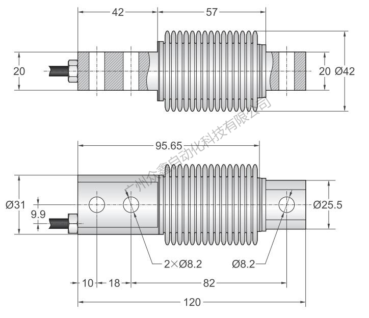 美國傳力 BSH-10kg稱重傳感器產(chǎn)品尺寸