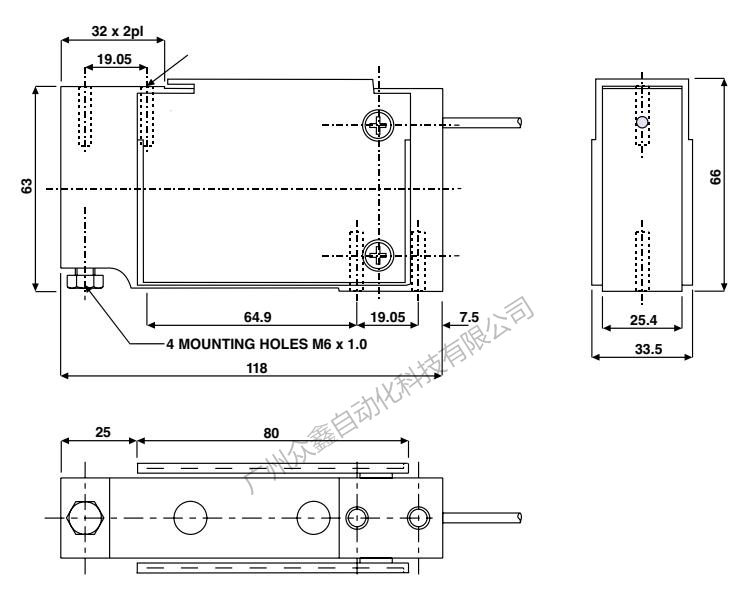 美國(guó)特迪亞 1010-3kg稱重傳感器產(chǎn)品尺寸