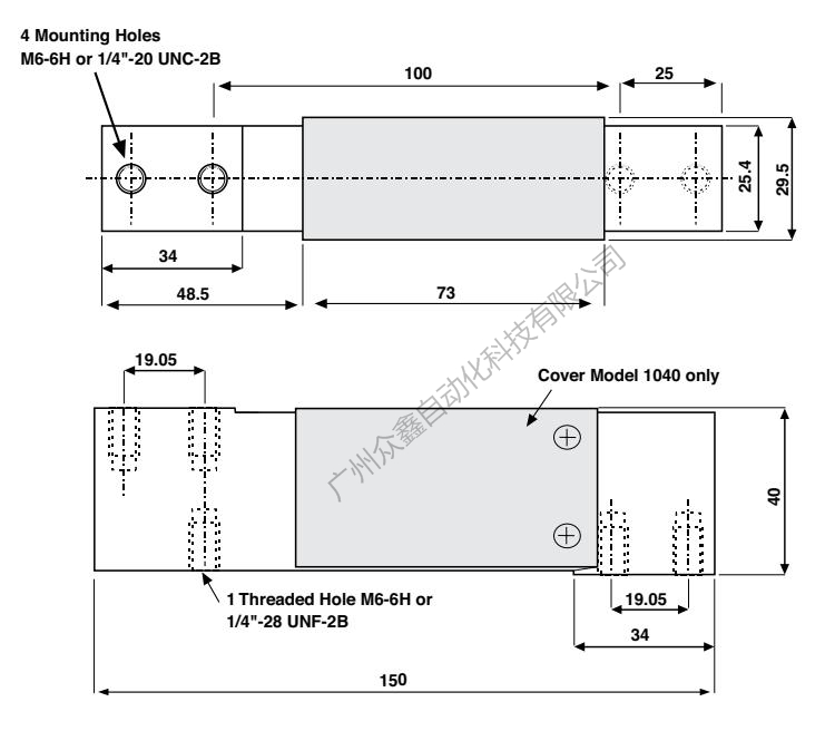 美國(guó)特迪亞 1040-5kg稱(chēng)重傳感器產(chǎn)品尺寸
